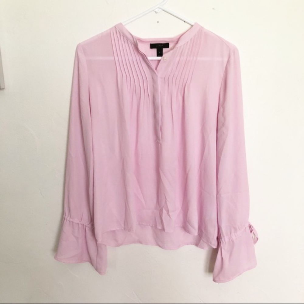 Jcrew | Purple Sheer Bell sleeve blouse